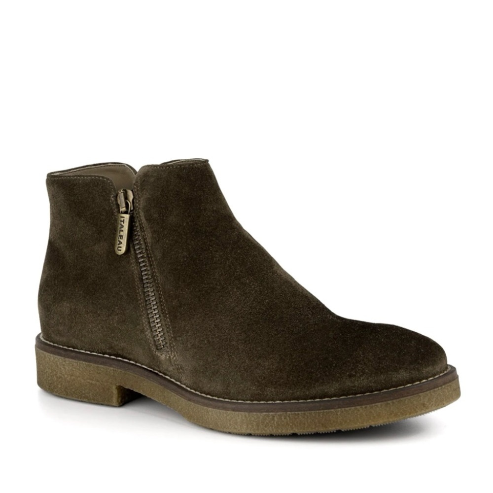 Italeau Foliana Suede Boots Waterproof Moss Green Size 42 US 11 Made in Italy 🇮🇹